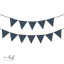 ScotsTee Shop Scottish Johnston Timothy Tartan Triangle Flags Tartan Bunting, Pennants (12pcs)