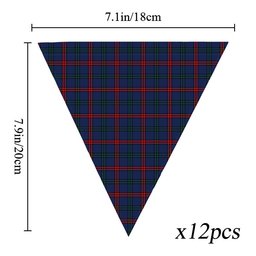 ScotsTee Shop Scottish Montgomery of Ayrshire Modern Tartan Triangle Flags Tartan Bunting, Pennants (12pcs)