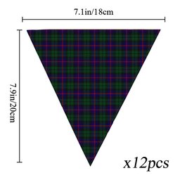 ScotsTee Shop Scottish Urquhart Tartan Triangle Flags Tartan Bunting, Pennants (12pcs)