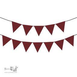 ScotsTee Shop Scottish Robertson White line New Modern Tartan Triangle Flags Tartan Bunting, Pennants (12pcs)