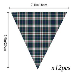 ScotsTee Shop Scottish MacLeod Of Californian Modern Tartan Triangle Flags Tartan Bunting, Pennants (12pcs)
