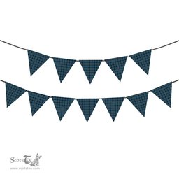 ScotsTee Shop Scottish McCorquodale Ancient Tartan Triangle Flags Tartan Bunting, Pennants (12pcs)