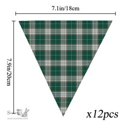 ScotsTee Shop Scottish Kelso Modern Clan Tartan Triangle Flags Tartan Bunting, Pennants (12pcs)