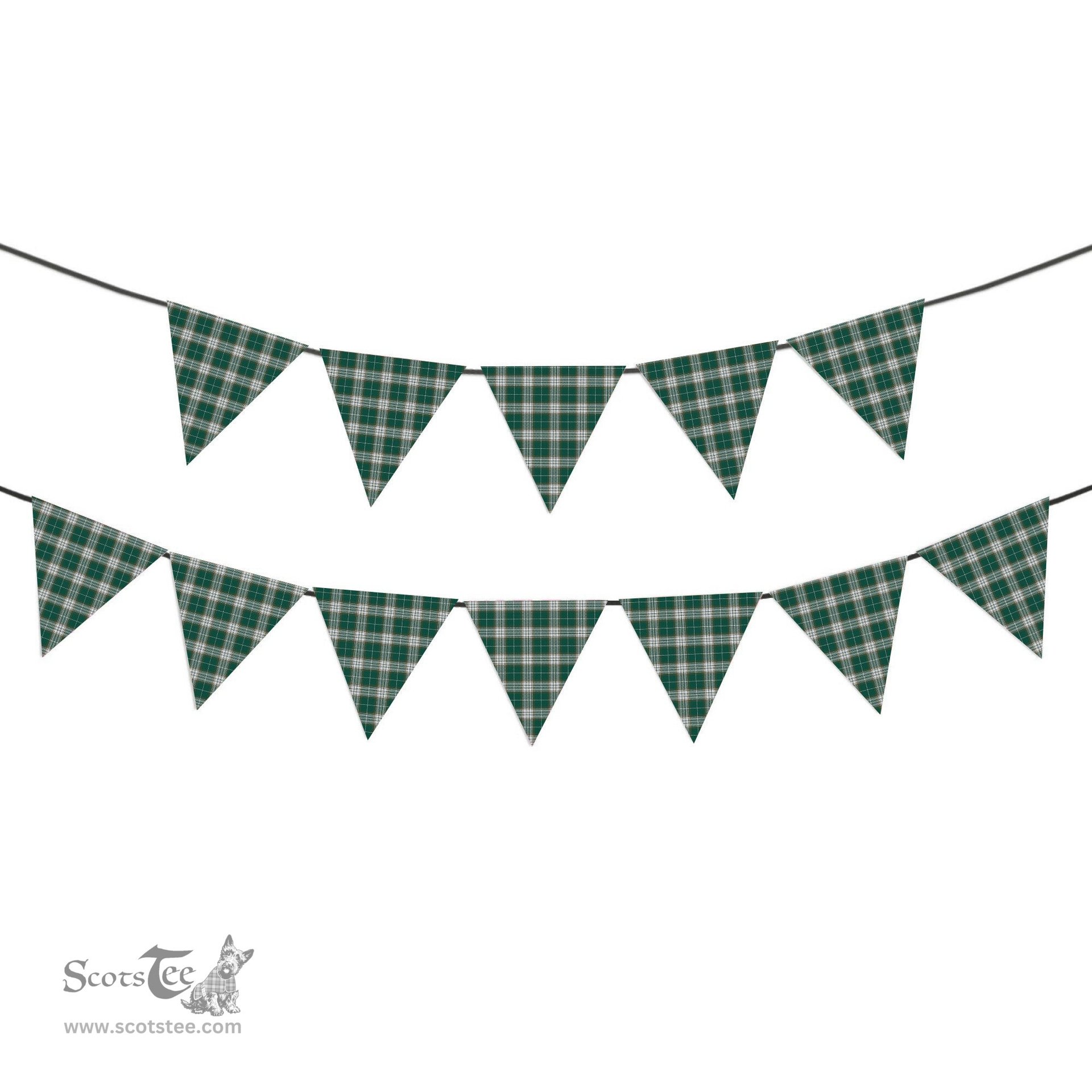 ScotsTee Shop Scottish Kelso Modern Clan Tartan Triangle Flags Tartan Bunting, Pennants (12pcs)