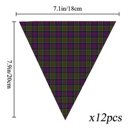 ScotsTee Shop Scottish McDonald of Clan Ranald Modern Tartan Triangle Flags Tartan Bunting, Pennants (12pcs)