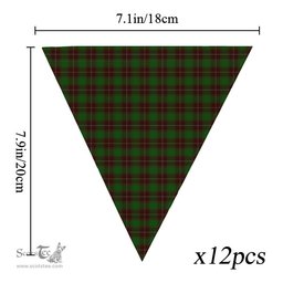 ScotsTee Shop Scottish MacPhee Hunting Tartan Triangle Flags Tartan Bunting, Pennants (12pcs)