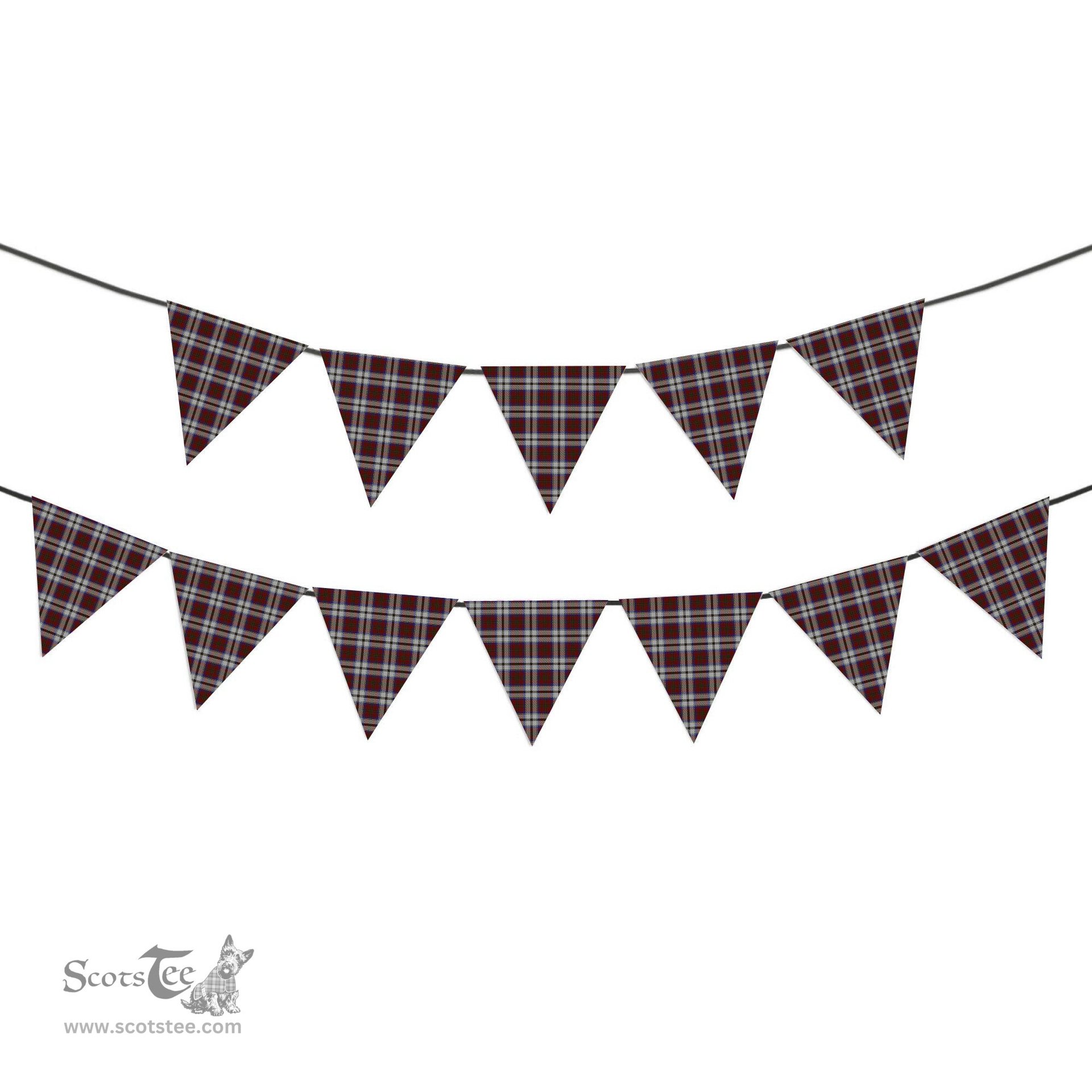 ScotsTee Shop Scottish MacCulloch Dress Tartan Triangle Flags Tartan Bunting, Pennants (12pcs)