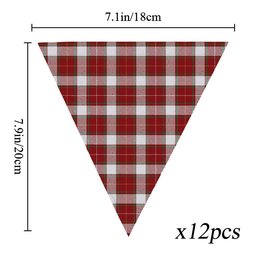 ScotsTee Shop Scottish MacFie Dress Ancient Tartan Triangle Flags Tartan Bunting, Pennants (12pcs)