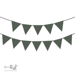ScotsTee Shop Scottish MacKenzie MacGregor-Hastie Tartan Triangle Flags Tartan Bunting, Pennants (12pcs)