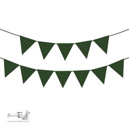 ScotsTee Shop Scottish Stevenson Green Tartan Triangle Flags Tartan Bunting, Pennants (12pcs)