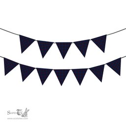 ScotsTee Shop Scottish MacCorquodale Modern Tartan Triangle Flags Tartan Bunting, Pennants (12pcs)