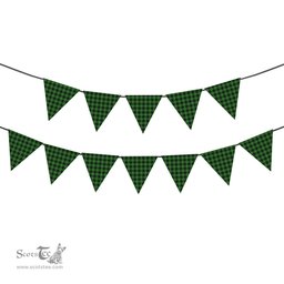 ScotsTee Shop Scottish McIvor Hunting Ancient Tartan Triangle Flags Tartan Bunting, Pennants (12pcs)