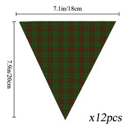 ScotsTee Shop Scottish Maxwell Hunting SC Tartan Triangle Flags Tartan Bunting, Pennants (12pcs)