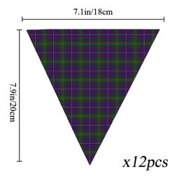 ScotsTee Shop Scottish Hay of Megginch Tartan Triangle Flags Tartan Bunting, Pennants (12pcs)