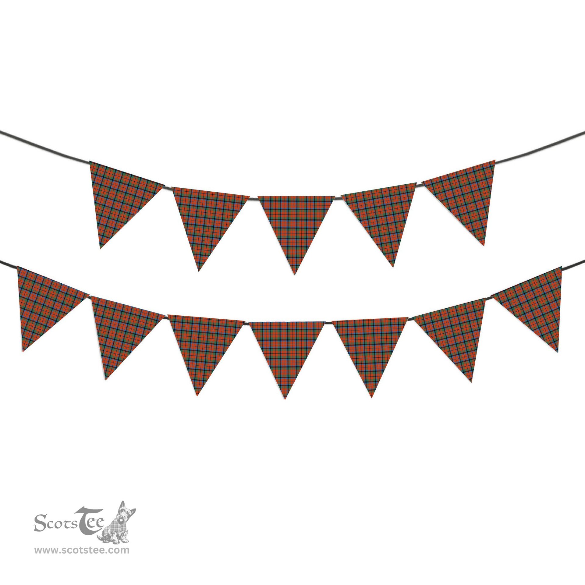 ScotsTee Shop Scottish McNaughton Ancient Tartan Triangle Flags Tartan Bunting, Pennants (12pcs)
