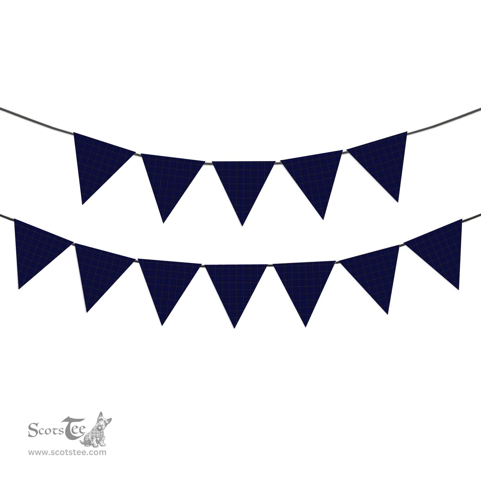 ScotsTee Shop Scottish Moon New Maldon Surrey Tartan Triangle Flags Tartan Bunting, Pennants (12pcs)