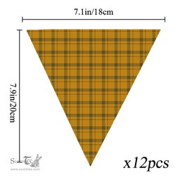 ScotsTee Shop Scottish Houston Modern Tartan Triangle Flags Tartan Bunting, Pennants (12pcs)