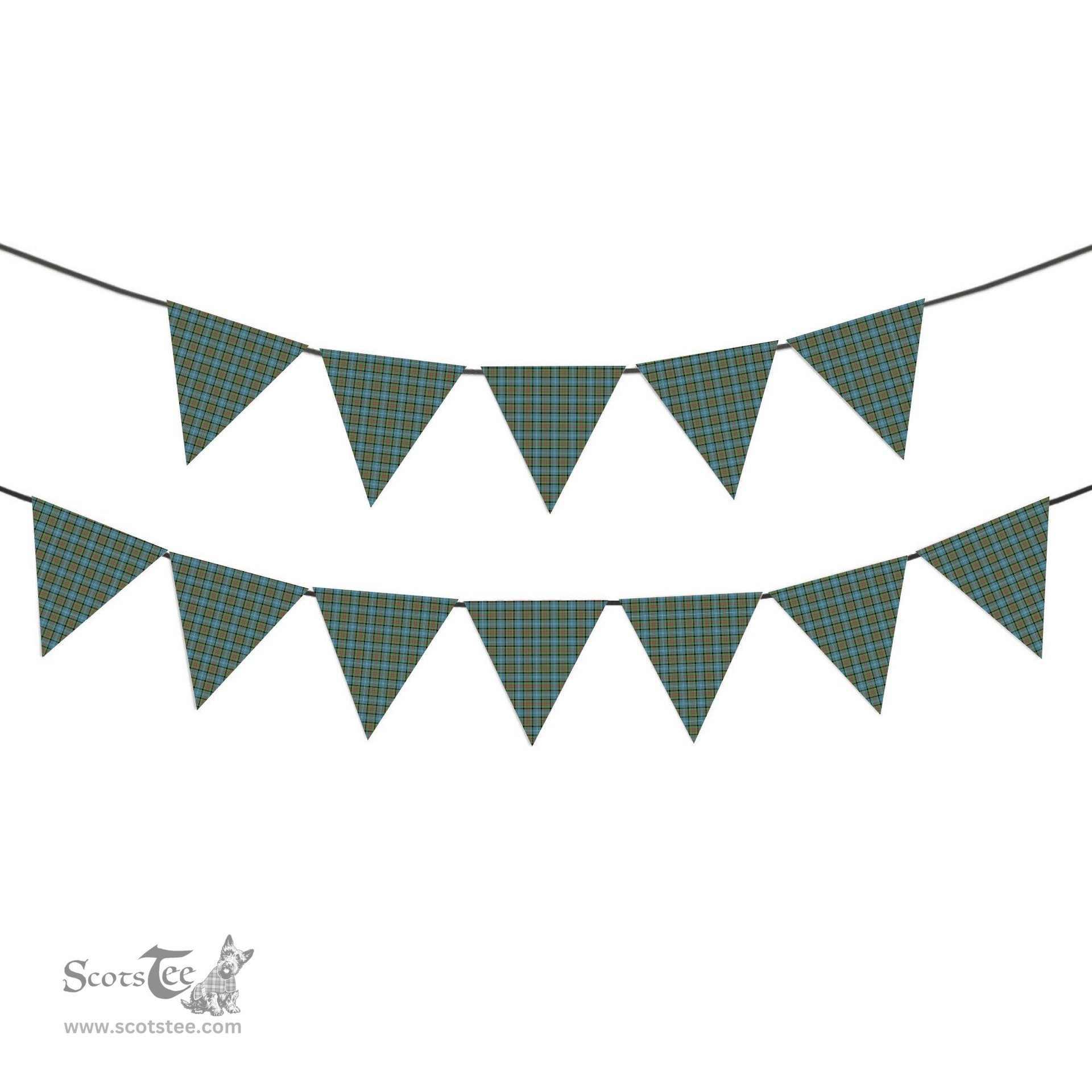 ScotsTee Shop Scottish Paisley District Tartan Triangle Flags Tartan Bunting, Pennants (12pcs)