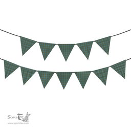 ScotsTee Shop Scottish Paisley District Tartan Triangle Flags Tartan Bunting, Pennants (12pcs)