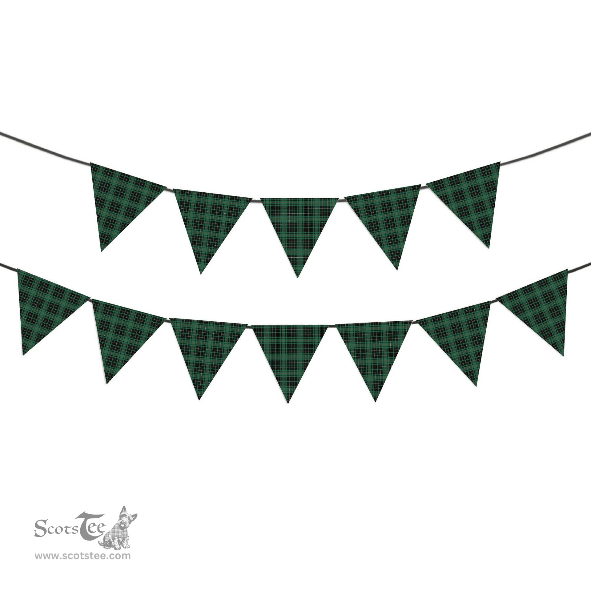 ScotsTee Shop Scottish McAuley Hunting Ancient Tartan Triangle Flags Tartan Bunting, Pennants (12pcs)