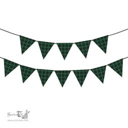 ScotsTee Shop Scottish McAuley Hunting Ancient Tartan Triangle Flags Tartan Bunting, Pennants (12pcs)