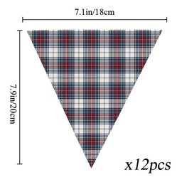 ScotsTee Shop Scottish McBeth Dress  Modern Tartan Triangle Flags Tartan Bunting, Pennants (12pcs)