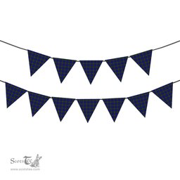 ScotsTee Shop Scottish Marshall of Keith Tartan Triangle Flags Tartan Bunting, Pennants (12pcs)