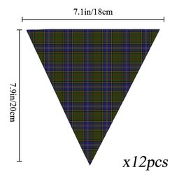 ScotsTee Shop Scottish MacMillan Hunting 2 Tartan Triangle Flags Tartan Bunting, Pennants (12pcs)