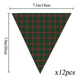 ScotsTee Shop Scottish Seller Tartan Triangle Flags Tartan Bunting, Pennants (12pcs)
