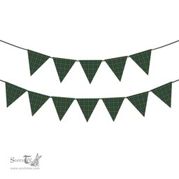 ScotsTee Shop Scottish McNicol Hunting Ancient Tartan Triangle Flags Tartan Bunting, Pennants (12pcs)
