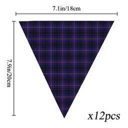 ScotsTee Shop Scottish MacIver of Strome Tartan Triangle Flags Tartan Bunting, Pennants (12pcs)