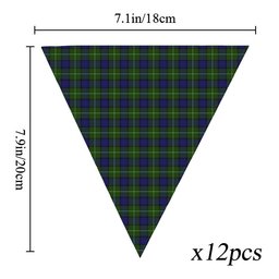 ScotsTee Shop Scottish Mulcahy Tartan Triangle Flags Tartan Bunting, Pennants (12pcs)