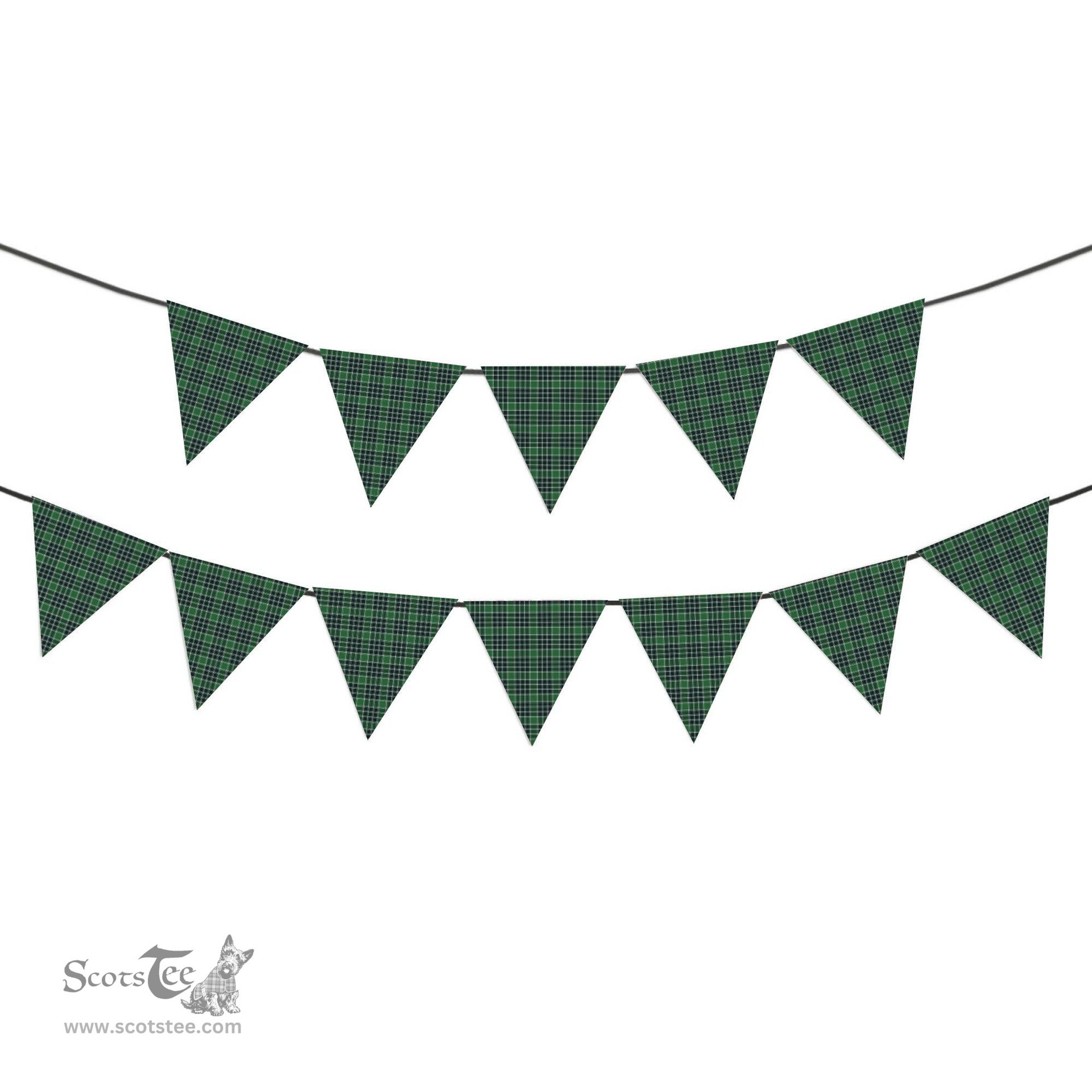 ScotsTee Shop Scottish McDonald Lord of the Isles Hunting Modern Tartan Triangle Flags Tartan Bunting, Pennants (12pcs)