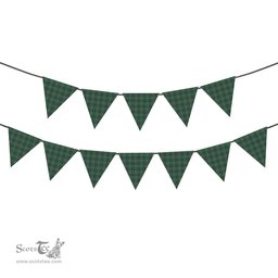 ScotsTee Shop Scottish McDonald Lord of the Isles Hunting Modern Tartan Triangle Flags Tartan Bunting, Pennants (12pcs)