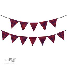 ScotsTee Shop Scottish Graham of Menteith Red Tartan Triangle Flags Tartan Bunting, Pennants (12pcs)