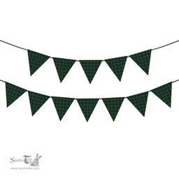 ScotsTee Shop Scottish Kirby Tartan Triangle Flags Tartan Bunting, Pennants (12pcs)