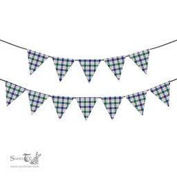 ScotsTee Shop Scottish Guthrie Dress Modern Tartan Triangle Flags Tartan Bunting, Pennants (12pcs)