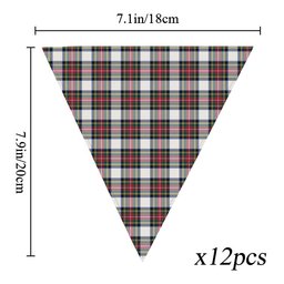 ScotsTee Shop Scottish Stewart Dress Modern Tartan Triangle Flags Tartan Bunting, Pennants (12pcs)