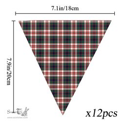 ScotsTee Shop Scottish Robertson Dress Modern Tartan Triangle Flags Tartan Bunting, Pennants (12pcs)