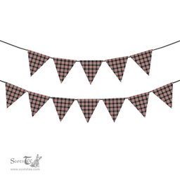 ScotsTee Shop Scottish Robertson Dress Modern Tartan Triangle Flags Tartan Bunting, Pennants (12pcs)