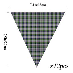 ScotsTee Shop Scottish McNachten Dress Tartan Triangle Flags Tartan Bunting, Pennants (12pcs)