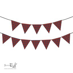 ScotsTee Shop Scottish MacCreary Modern Tartan Triangle Flags Tartan Bunting, Pennants (12pcs)