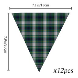 ScotsTee Shop Scottish Johnstone Dress Modern Tartan Triangle Flags Tartan Bunting, Pennants (12pcs)