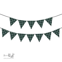 ScotsTee Shop Scottish Johnstone Dress Modern Tartan Triangle Flags Tartan Bunting, Pennants (12pcs)