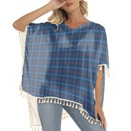 ScotsTee Shop Scottish American National Modern Tartan Square Fringed Shawl