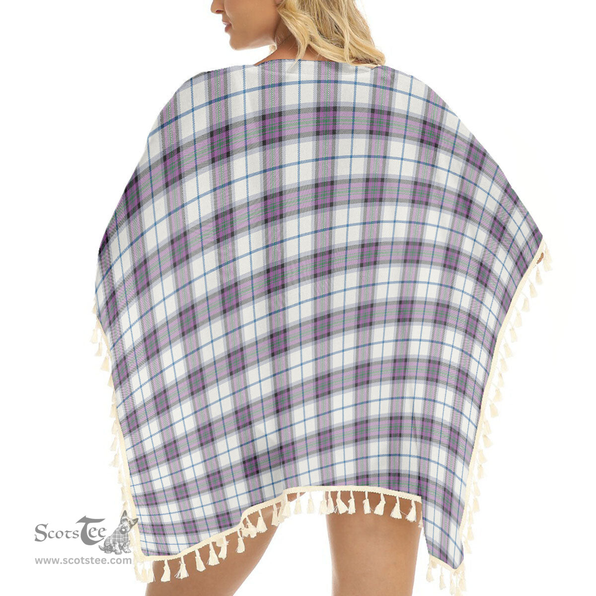 ScotsTee Shop Scottish Alexander of Menstry Dress Ancient Tartan Square Fringed Shawl