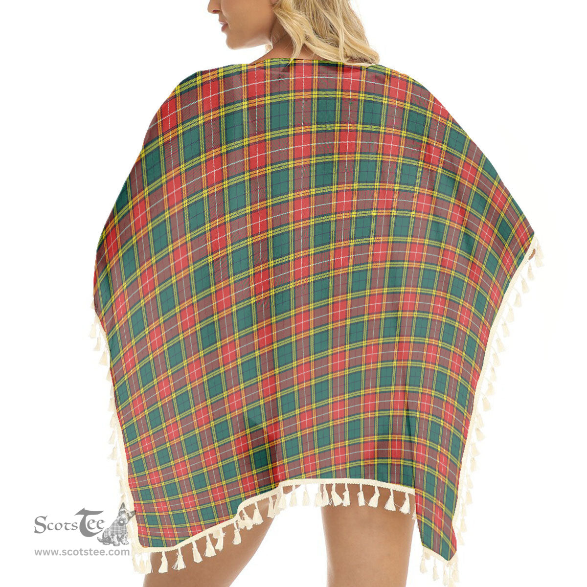 ScotsTee Shop Scottish Baxter of Balgavies Modern Tartan Square Fringed Shawl