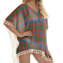 ScotsTee Shop Scottish Black Watch Pipe Band Ancient Tartan Square Fringed Shawl