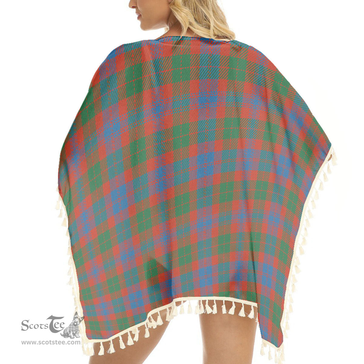 ScotsTee Shop Scottish Black Watch Pipe Band Ancient Tartan Square Fringed Shawl