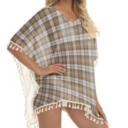 ScotsTee Shop Scottish Baillie Dress Ancient Clan Tartan Square Fringed Shawl